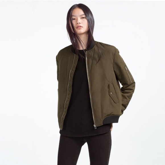 Zara green bomber jacket - Picture 2 of 6